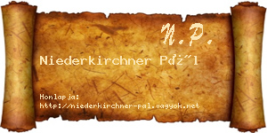 Niederkirchner Pál névjegykártya